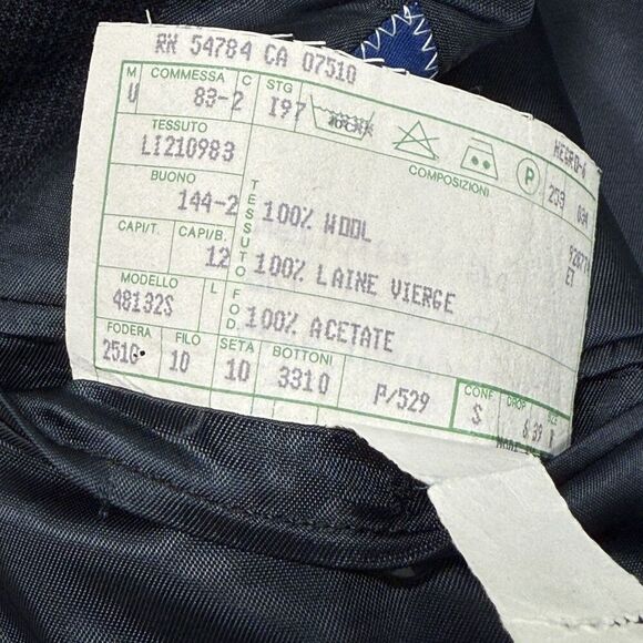 Vtg Ungaro Uomo Blazer Jacket Men 39R Black Wool Two Button Gruppo GFD Italy 90s - Picture 7 of 16